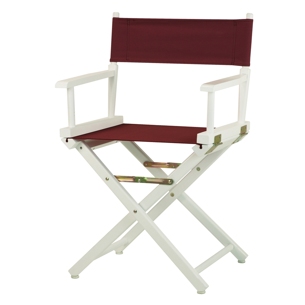 18" Director's Chair White Frame-Burgundy Canvas. Picture 4