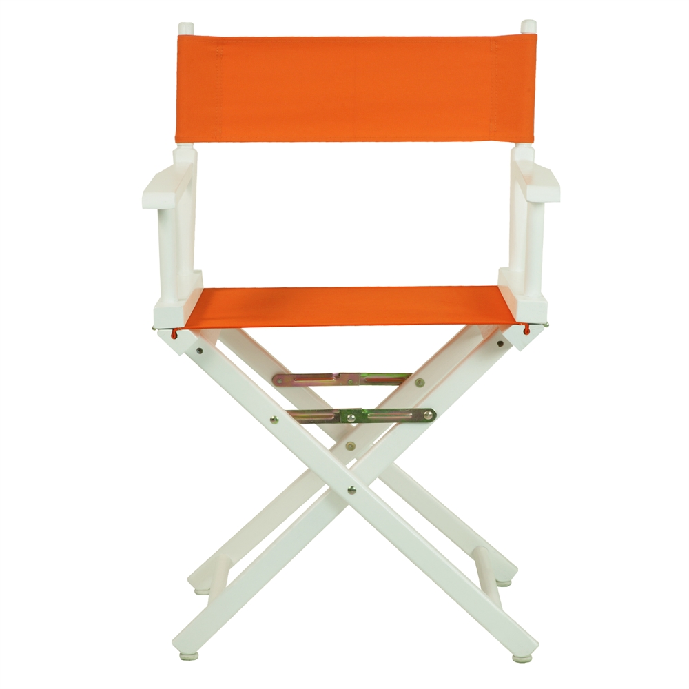 18" Director's Chair White Frame-Tangerine Canvas. Picture 1