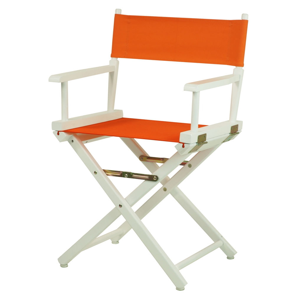 18" Director's Chair White Frame-Tangerine Canvas. Picture 4