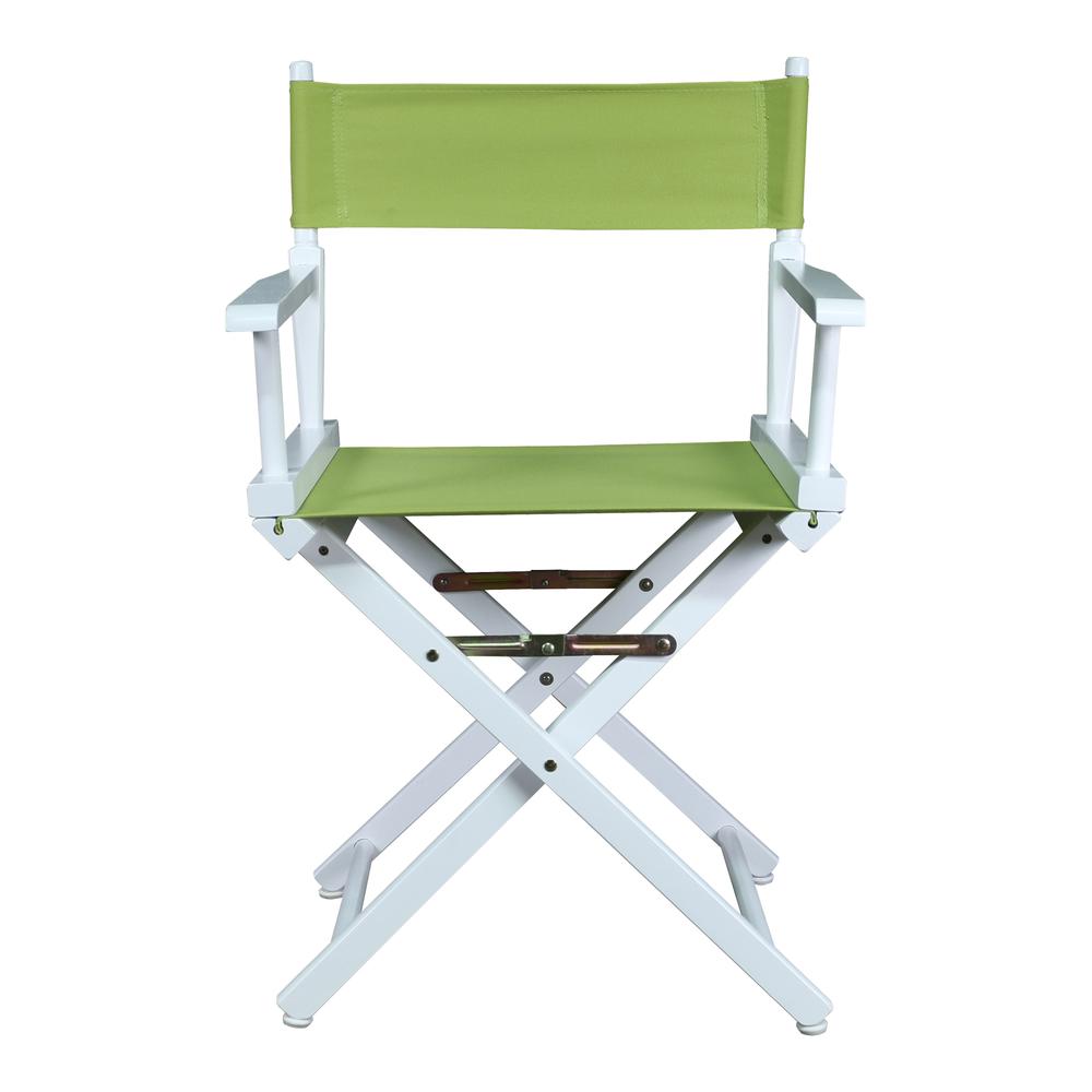 18" Director's Chair White Frame-Lime Green Canvas. Picture 1