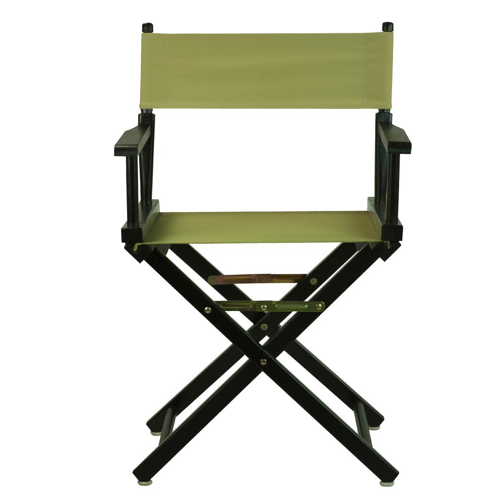 18" Director's Chair Black Frame-Olive Canvas. Picture 1
