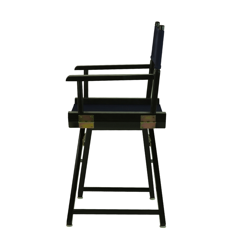 18" Director's Chair Black Frame-Navy Blue Canvas. Picture 2