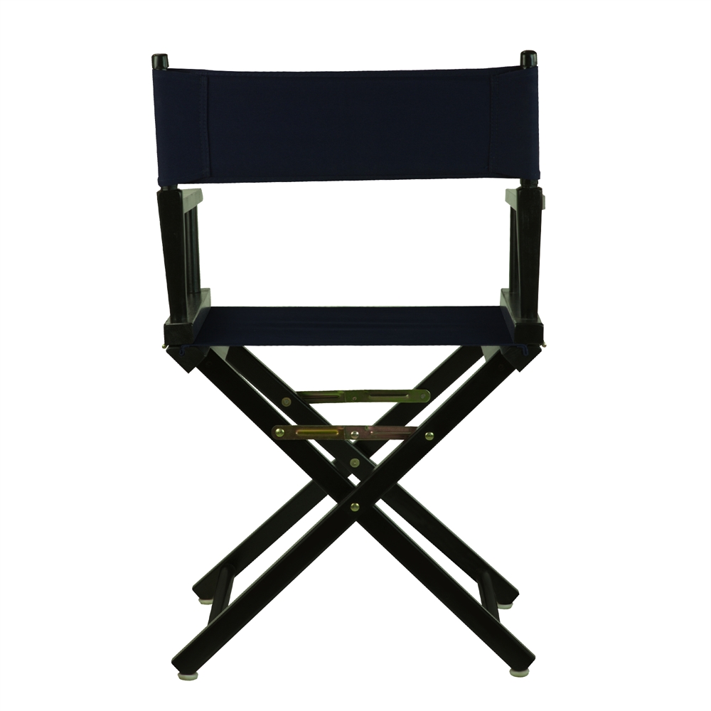 18" Director's Chair Black Frame-Navy Blue Canvas. Picture 3