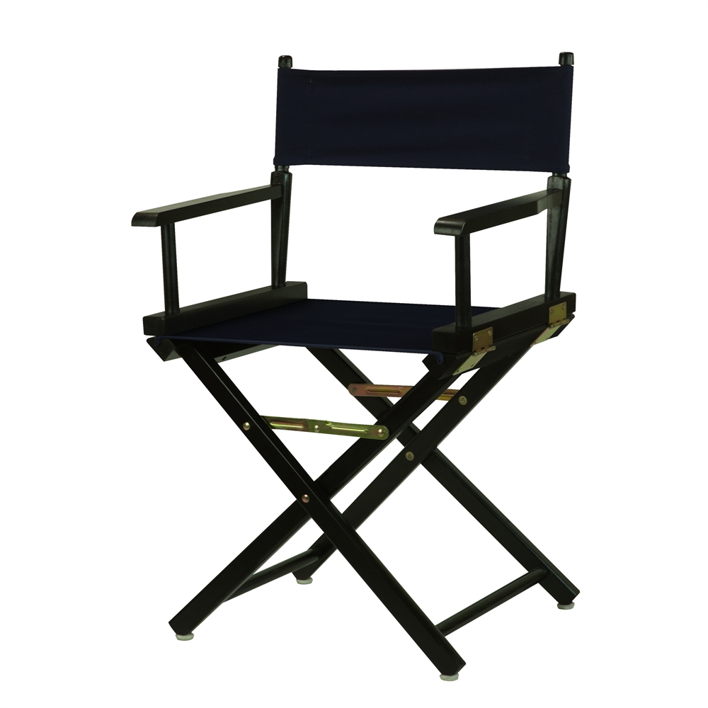 18" Director's Chair Black Frame-Navy Blue Canvas. Picture 4