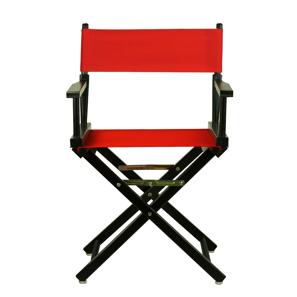 18" Director's Chair Black Frame-Red Canvas. Picture 1