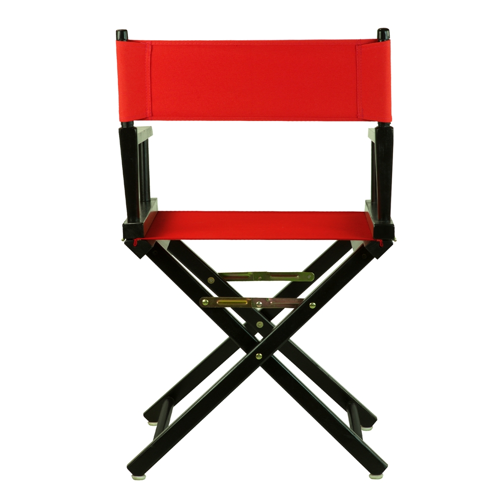 18" Director's Chair Black Frame-Red Canvas. Picture 3