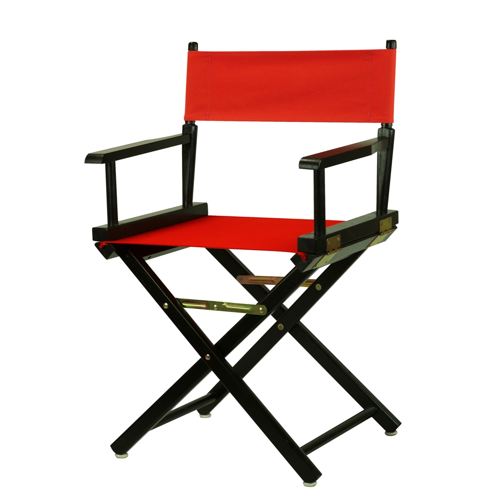 18" Director's Chair Black Frame-Red Canvas. Picture 4