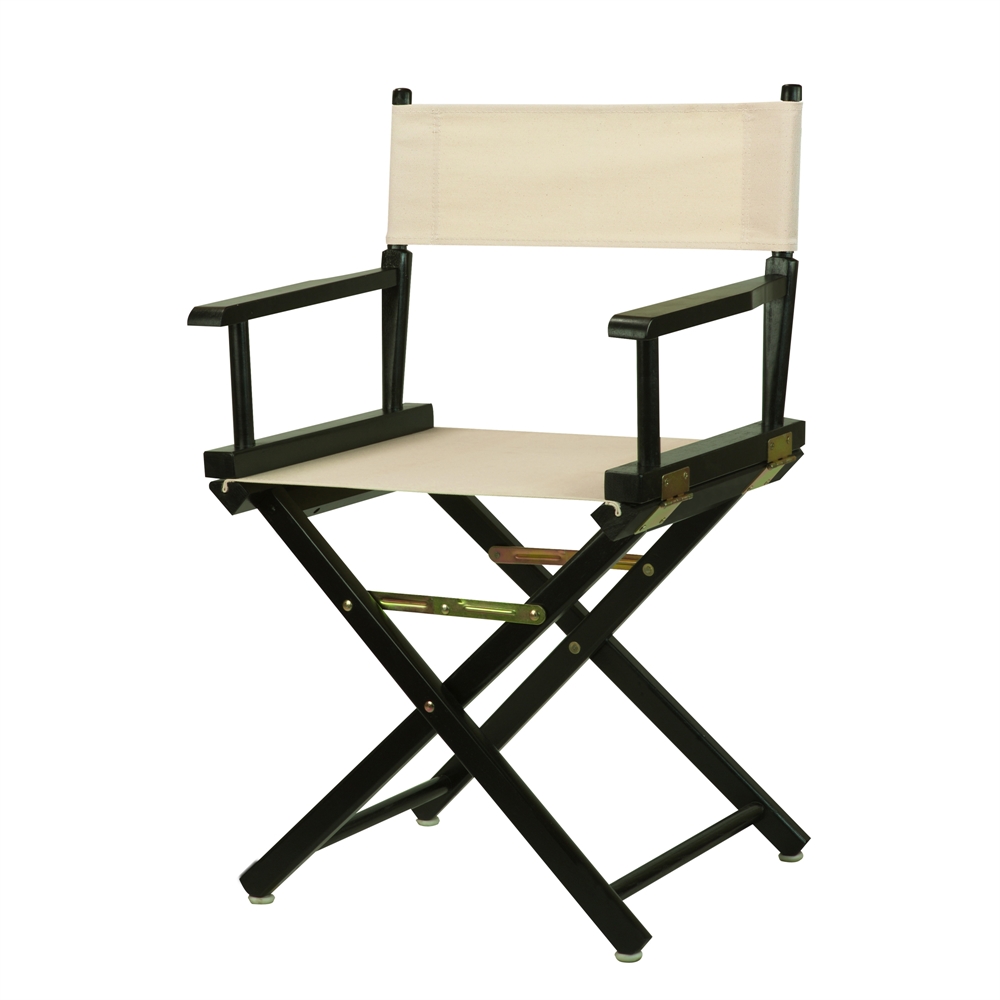 18" Director's Chair Black Frame-Natural/Wheat Canvas. Picture 4