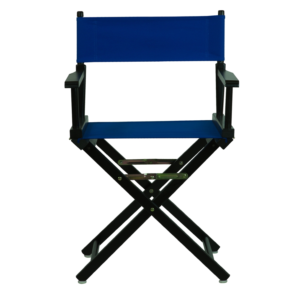18" Director's Chair Black Frame-Royal Blue Canvas. Picture 1