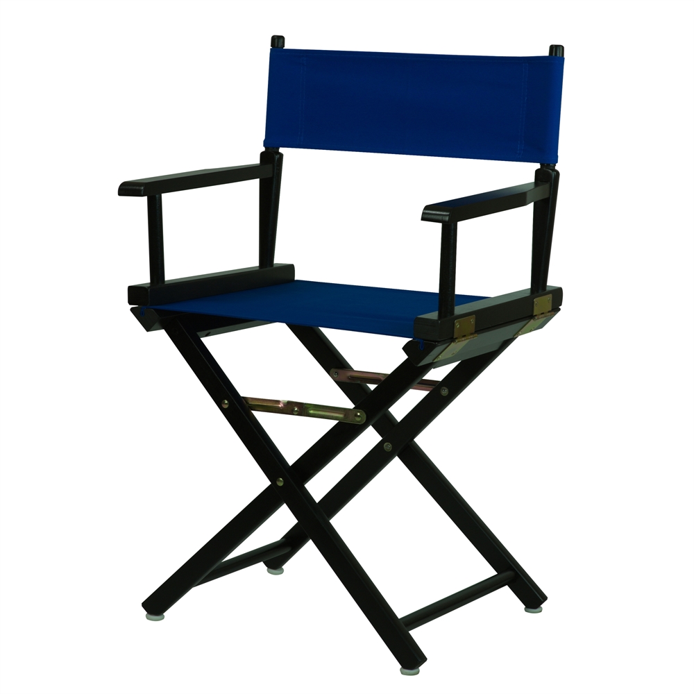 18" Director's Chair Black Frame-Royal Blue Canvas. Picture 4
