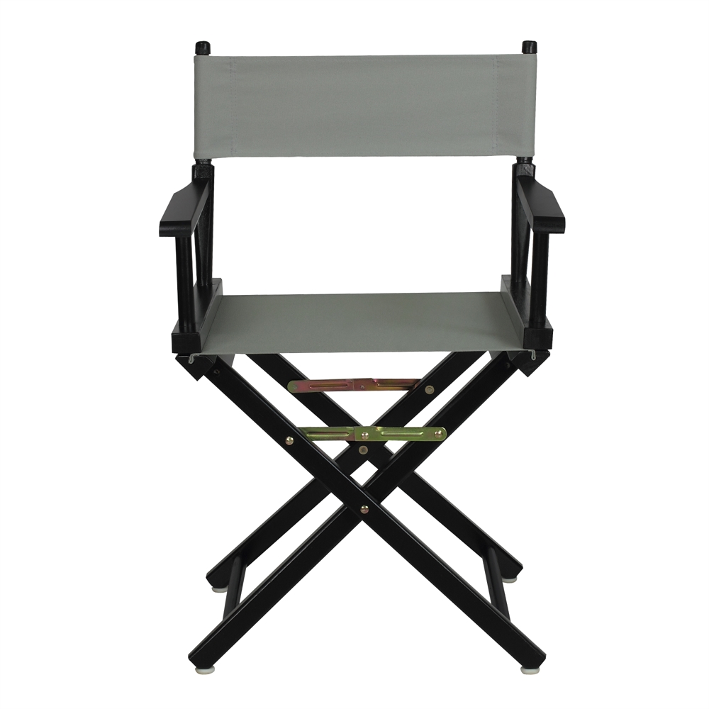 18" Director's Chair Black Frame-Gray Canvas. Picture 1