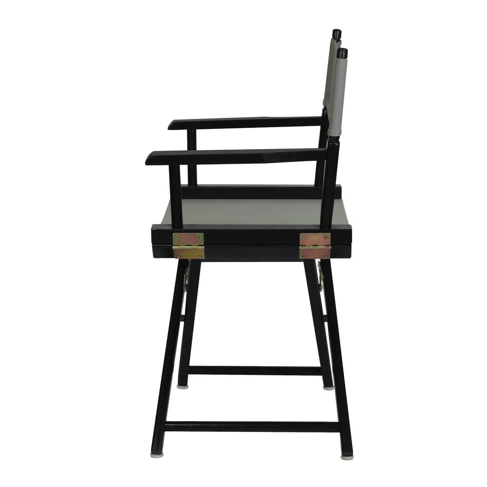 18" Director's Chair Black Frame-Gray Canvas. Picture 2