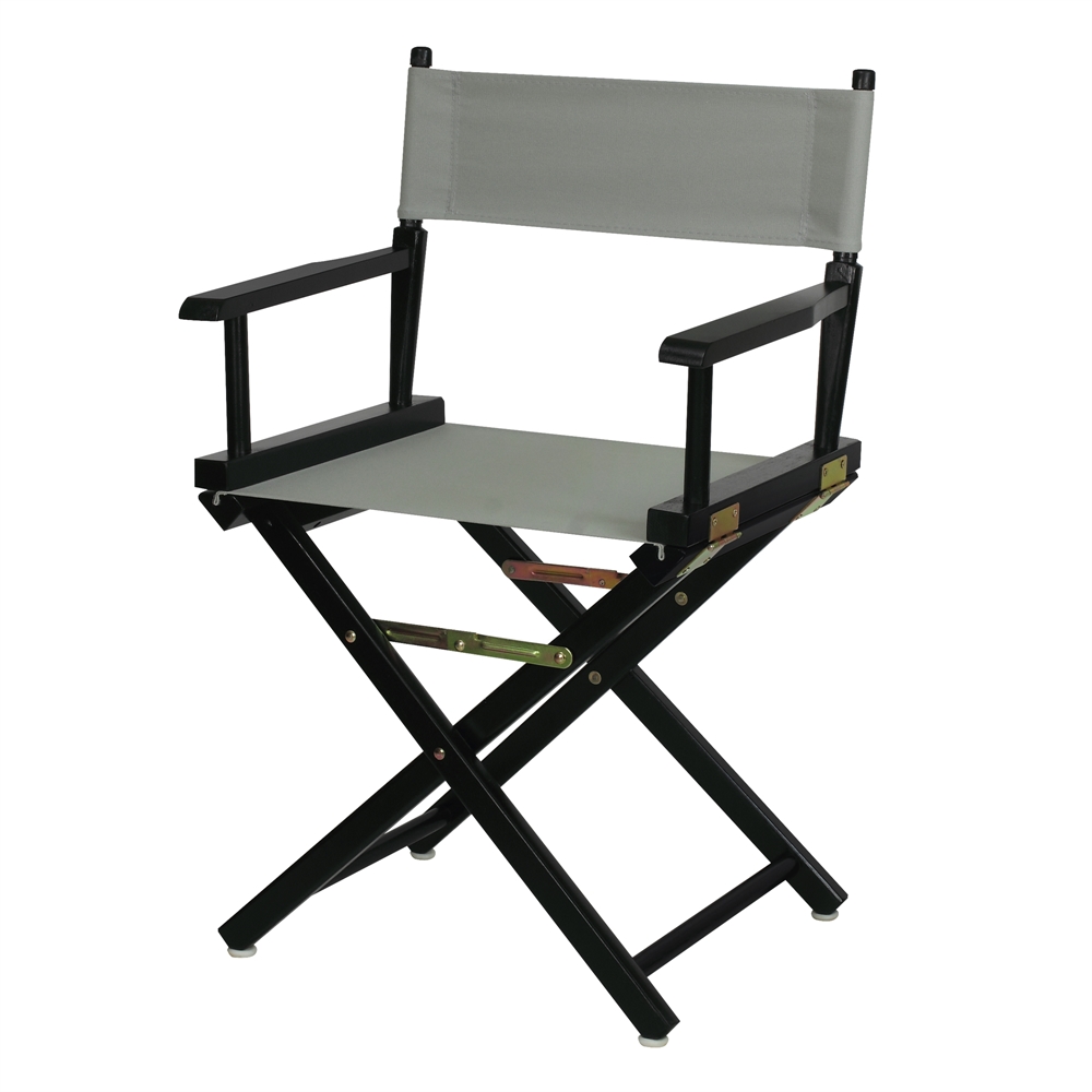 18" Director's Chair Black Frame-Gray Canvas. Picture 4