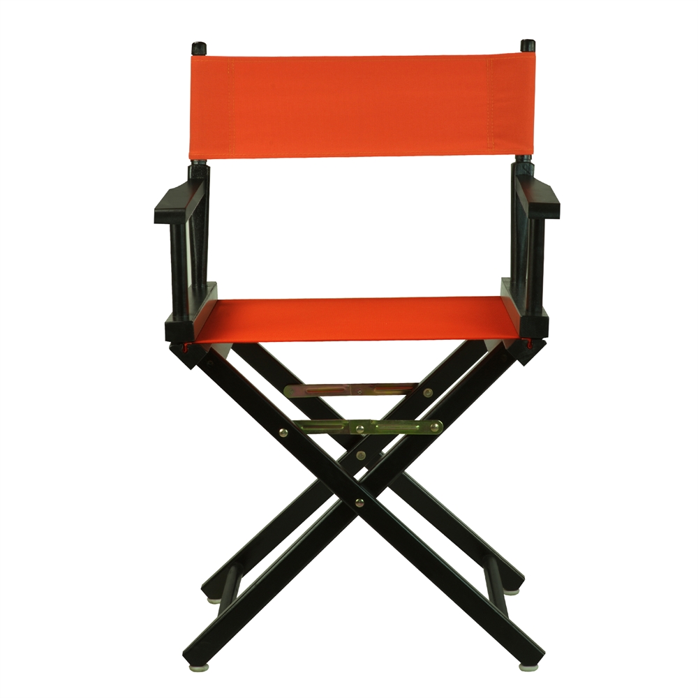18" Director's Chair Black Frame-Orange Canvas. Picture 1