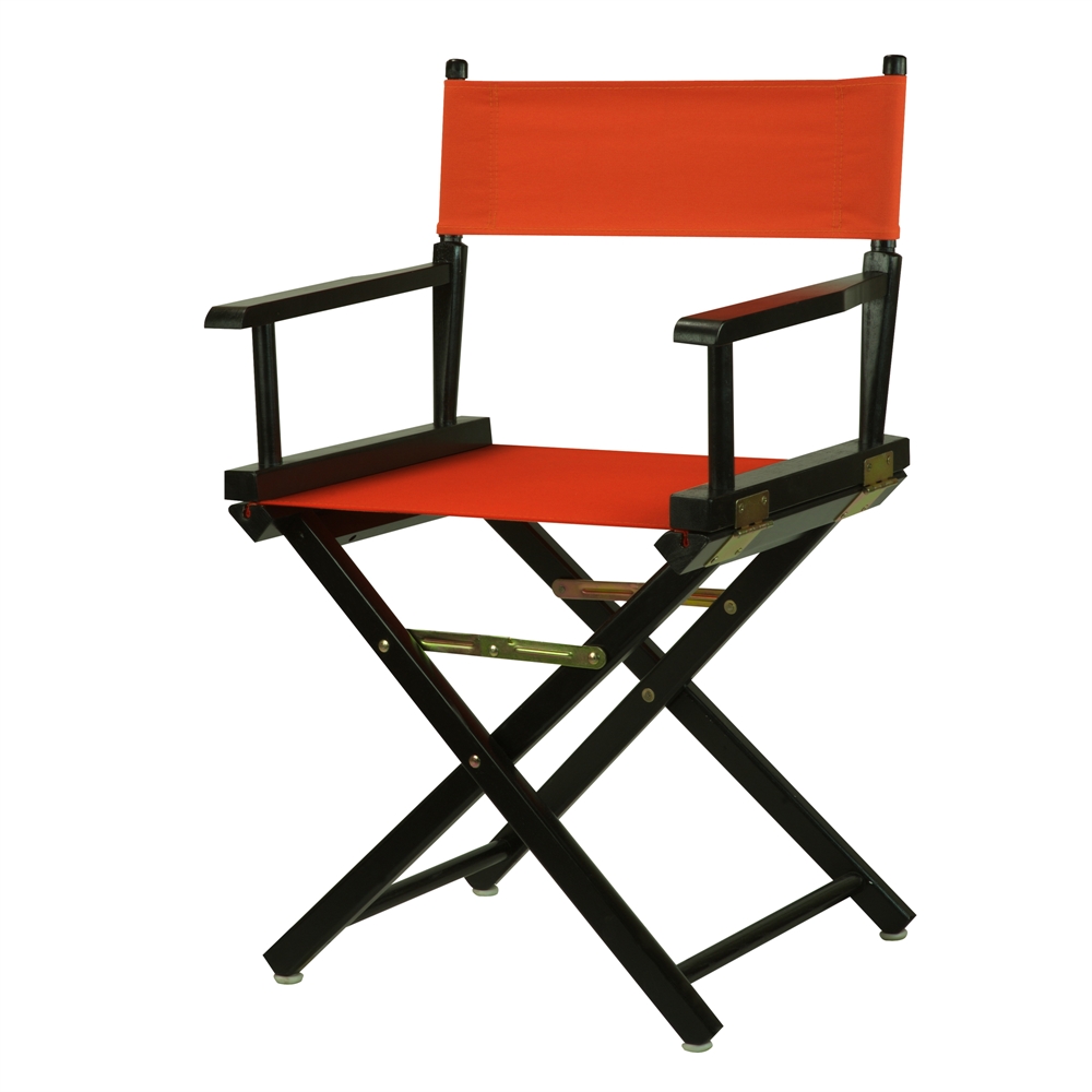 18" Director's Chair Black Frame-Orange Canvas. Picture 4
