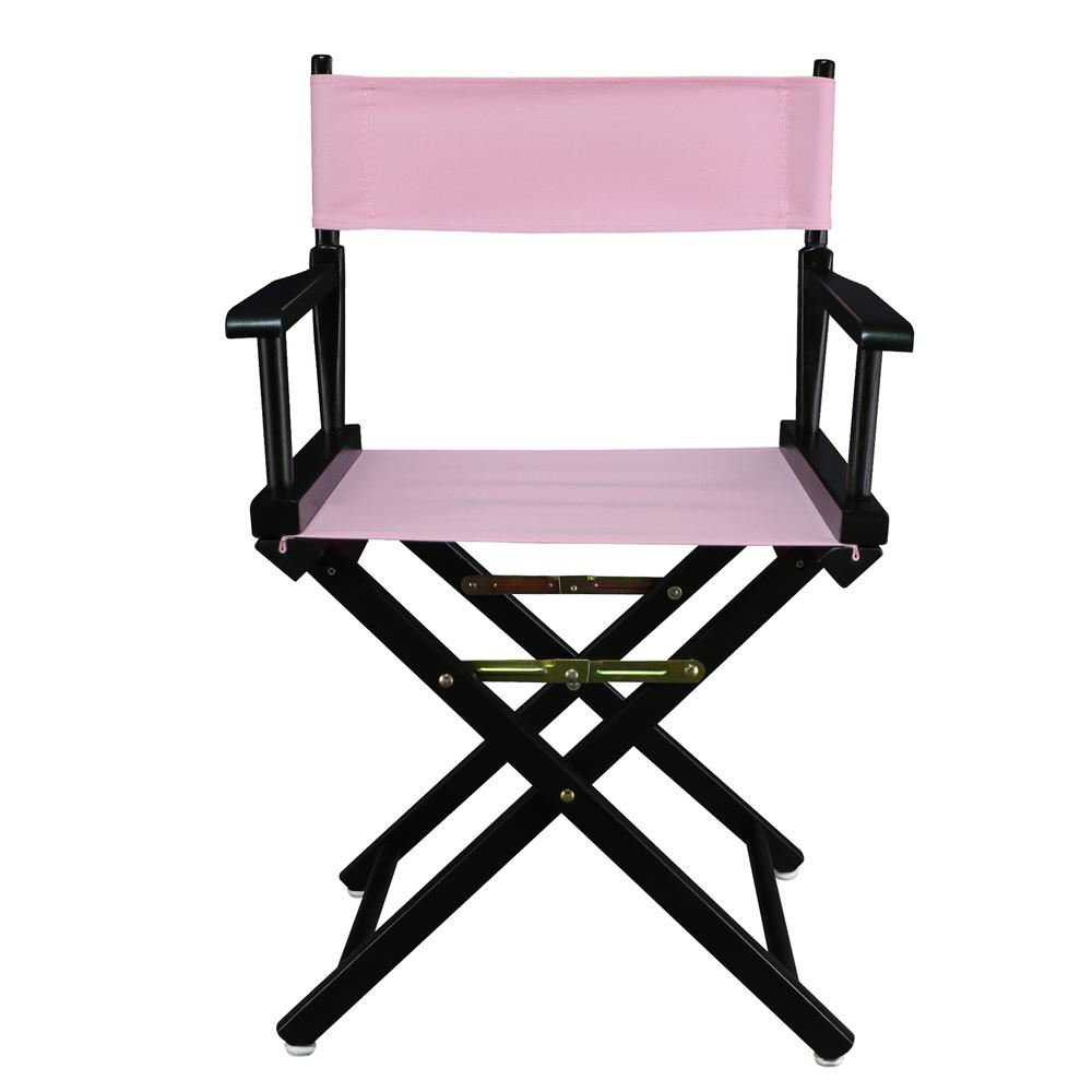 18" Director's Chair Black Frame-Pink Canvas. Picture 1
