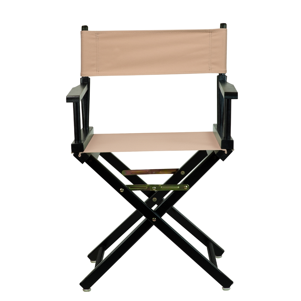 18" Director's Chair Black Frame-Tan Canvas. Picture 1
