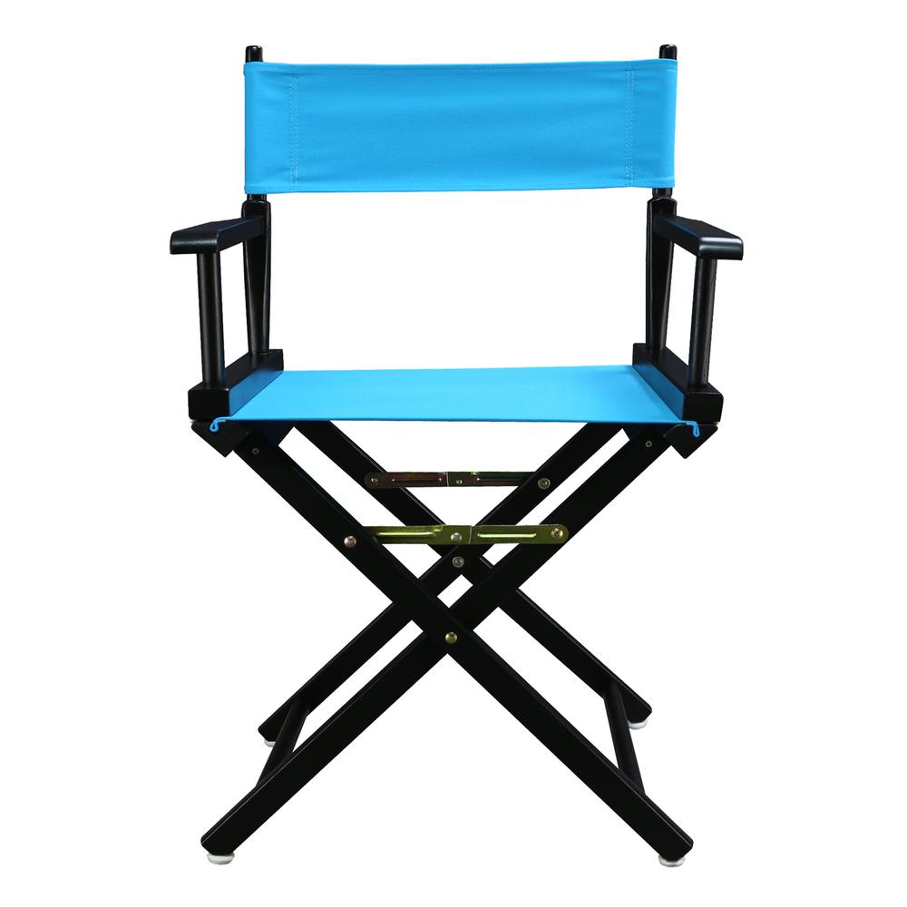 18" Director's Chair Black Frame-Turquoise Canvas. Picture 1
