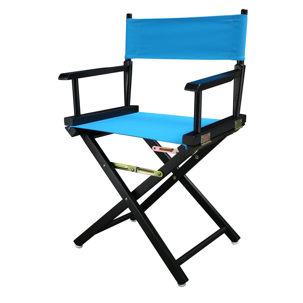 18" Director's Chair Black Frame-Turquoise Canvas. Picture 4