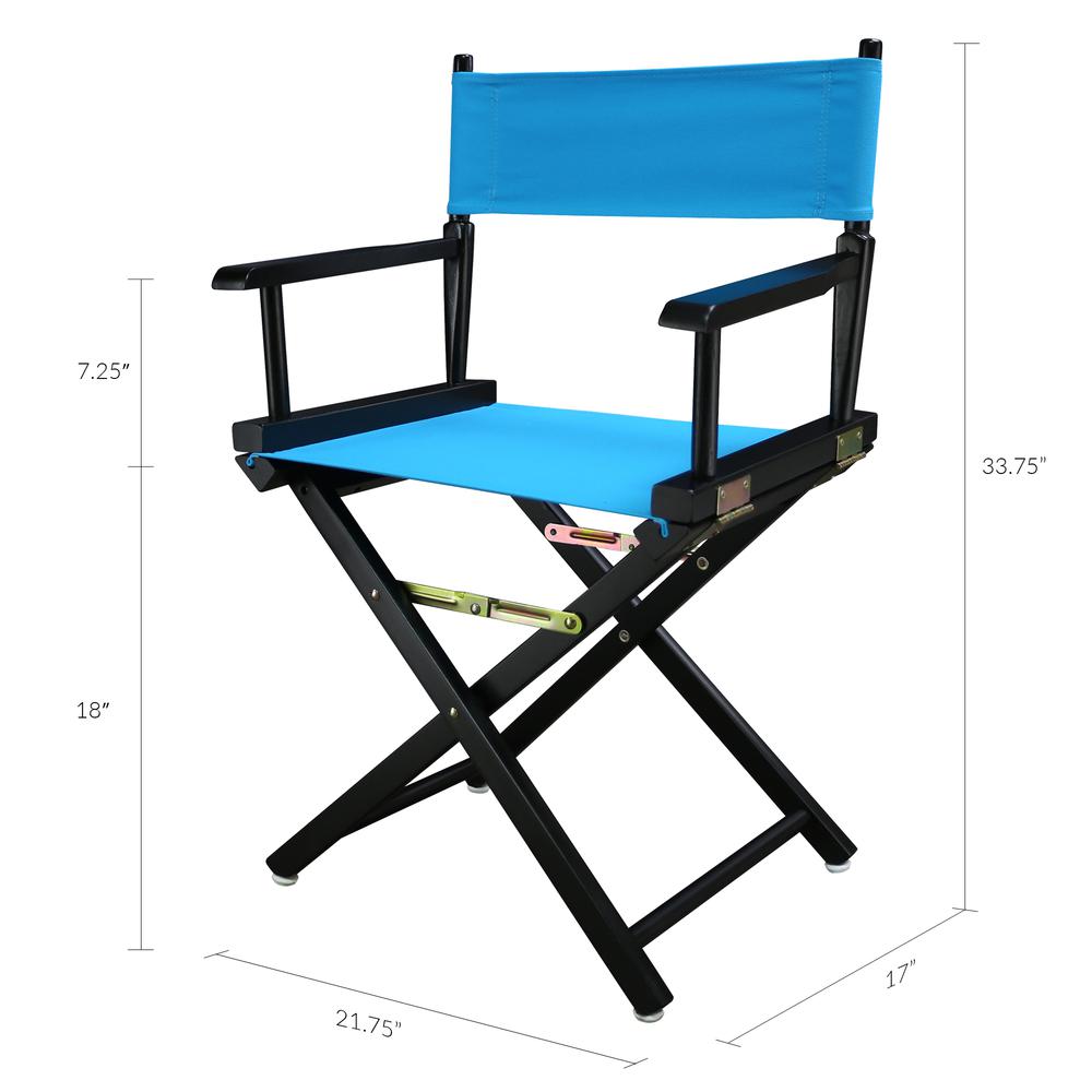 18" Director's Chair Black Frame-Turquoise Canvas. Picture 5
