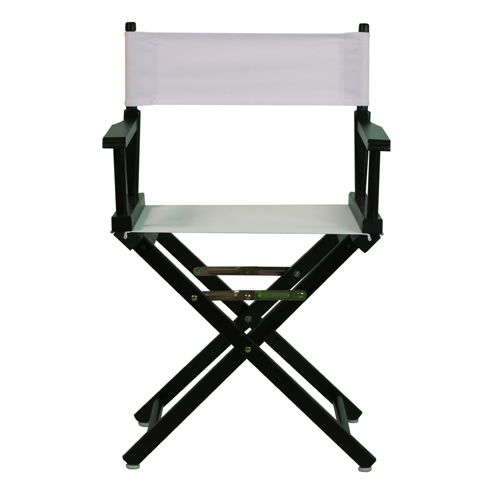 18" Director's Chair Black Frame-White Canvas. Picture 1