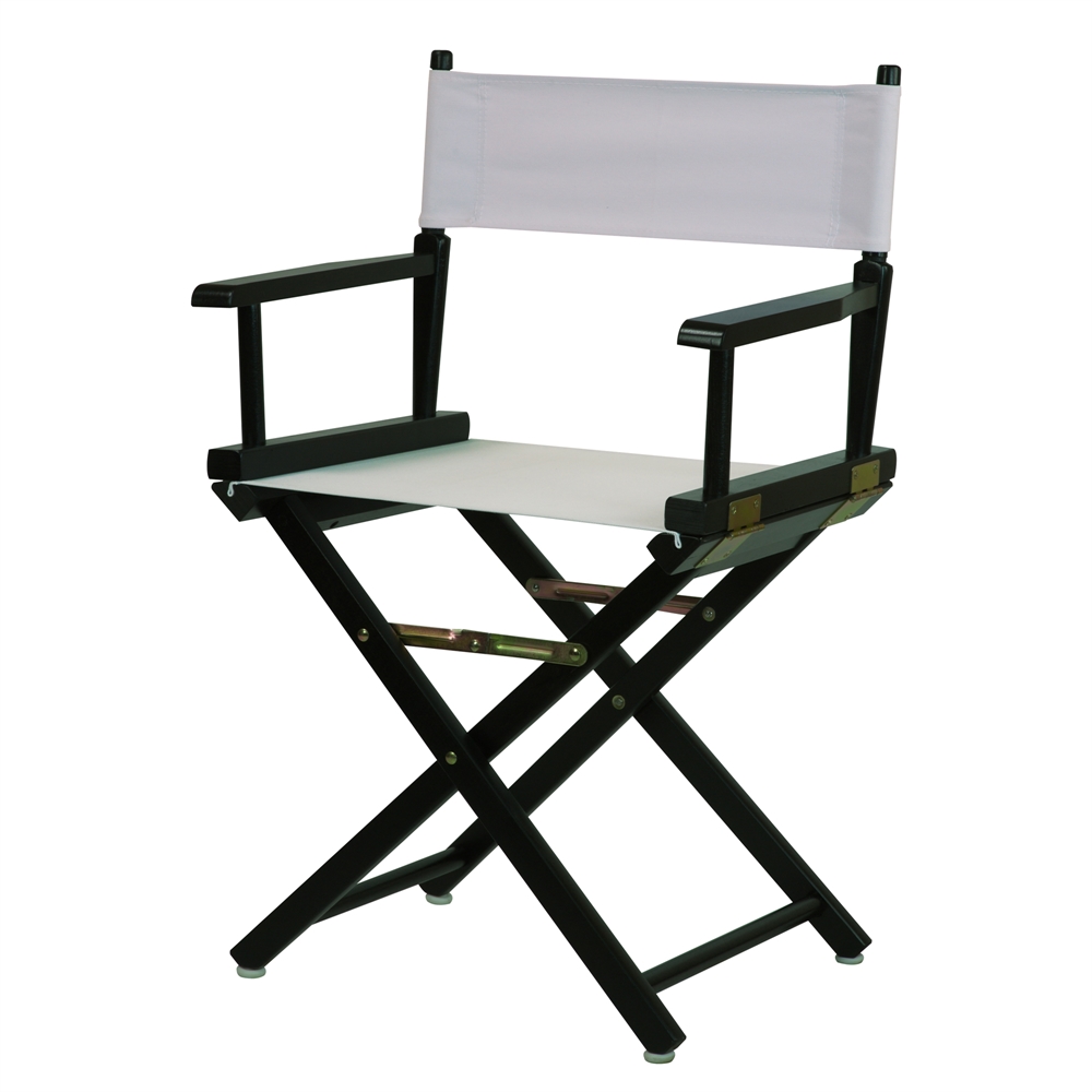 18" Director's Chair Black Frame-White Canvas. Picture 4