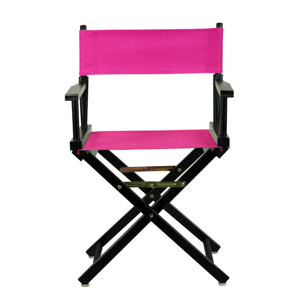 18" Director's Chair Black Frame-Magenta Canvas. Picture 1
