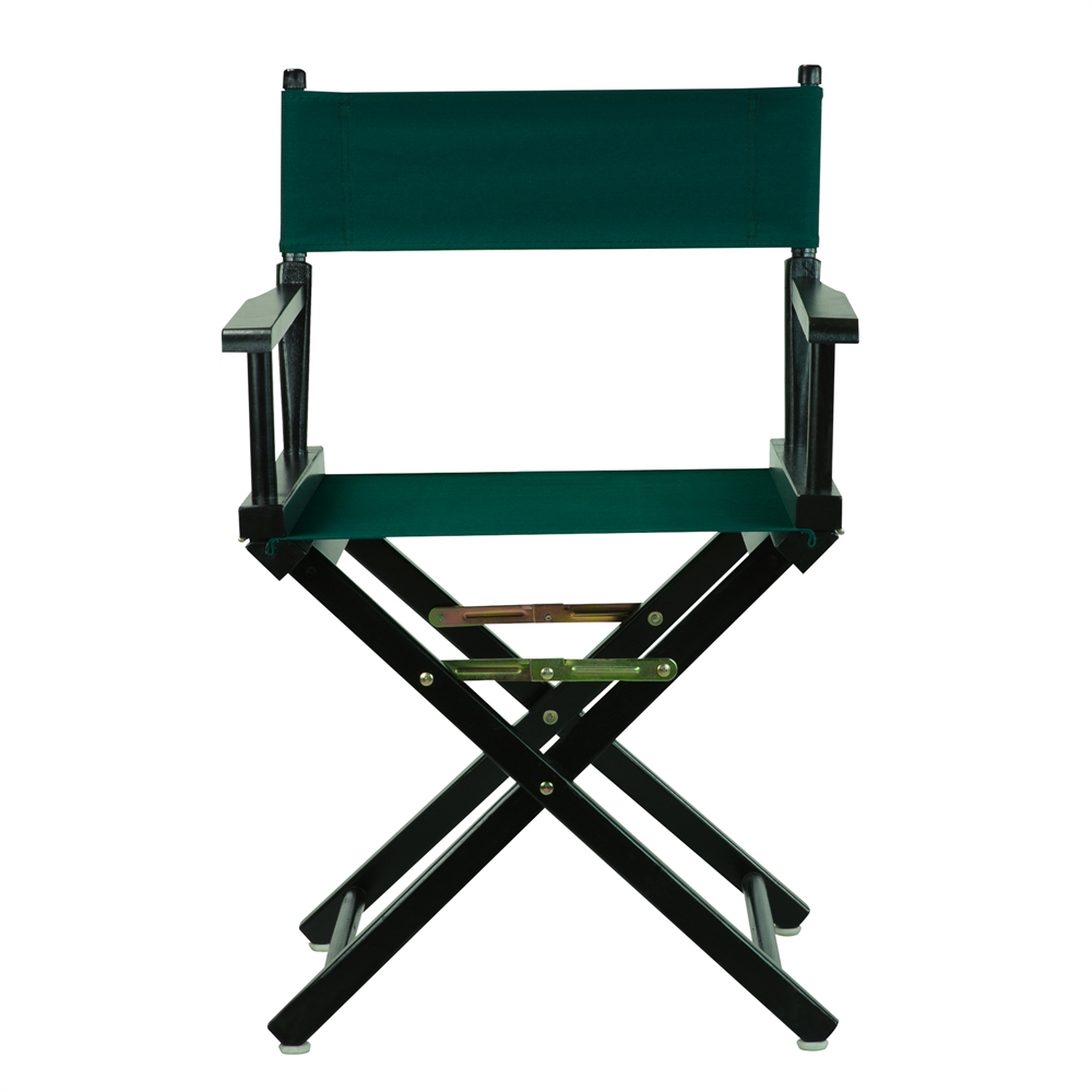 18" Director's Chair Black Frame-Hunter Green Canvas. Picture 1