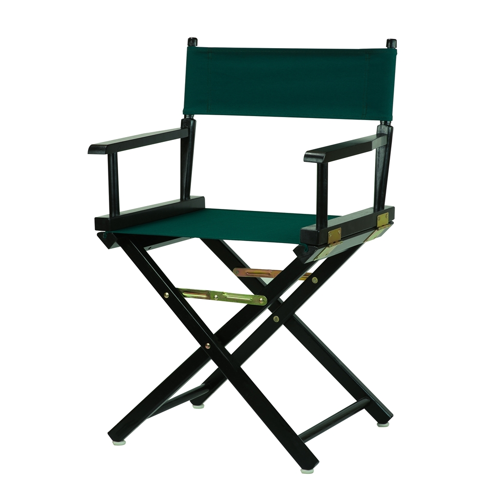 18" Director's Chair Black Frame-Hunter Green Canvas. Picture 2