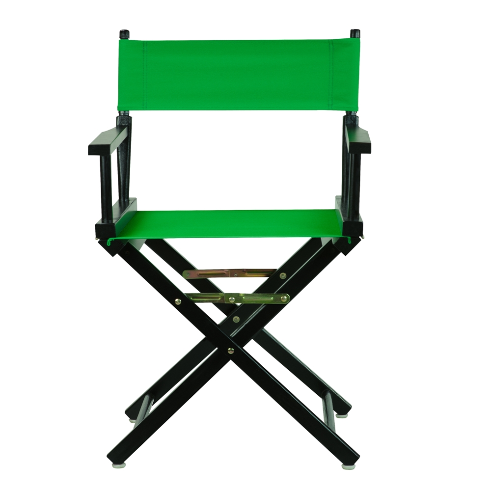 18" Director's Chair Black Frame-Green Canvas. Picture 1