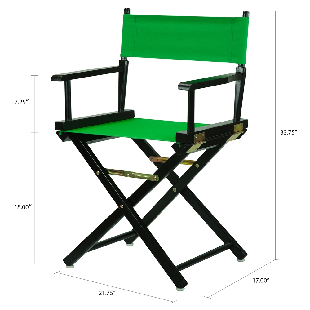 18" Director's Chair Black Frame-Green Canvas. Picture 5