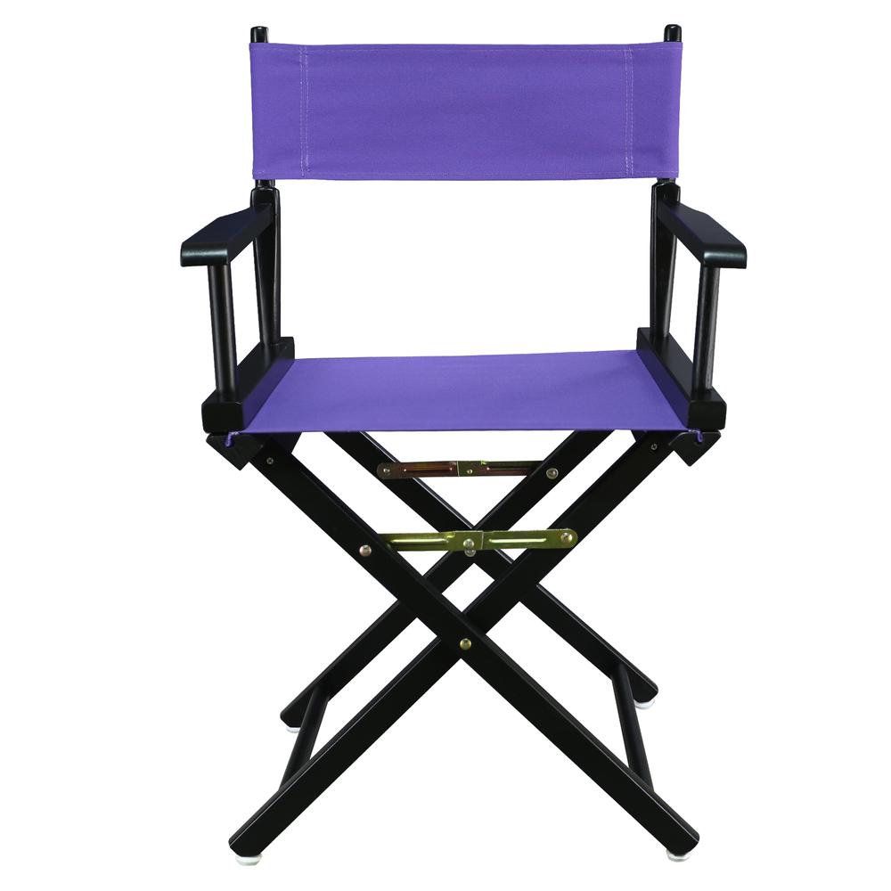 18" Director's Chair Black Frame-Purple Canvas. Picture 1