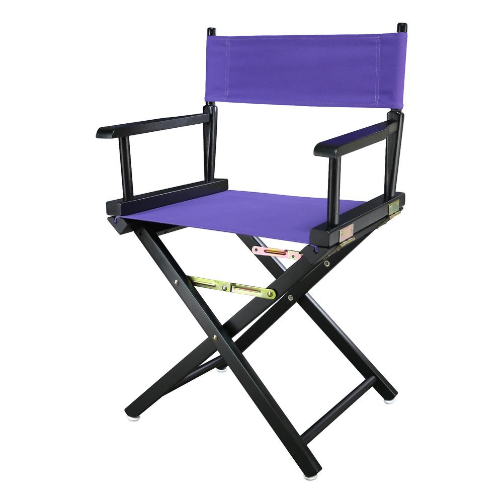 18" Director's Chair Black Frame-Purple Canvas. Picture 5