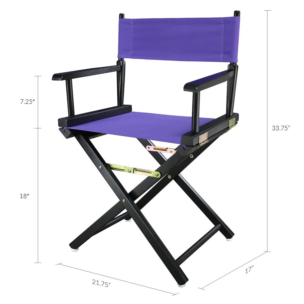 18" Director's Chair Black Frame-Purple Canvas. Picture 6