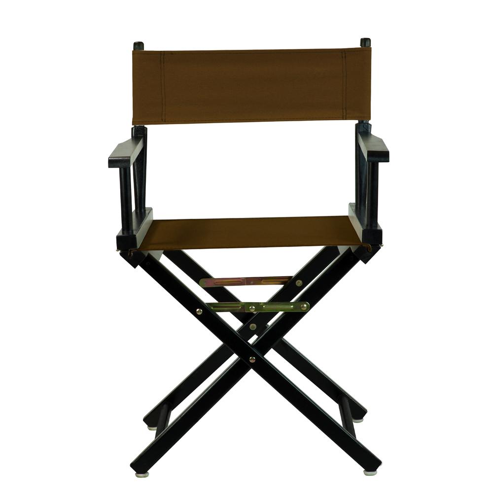 18" Director's Chair Black Frame-Brown Canvas. Picture 1