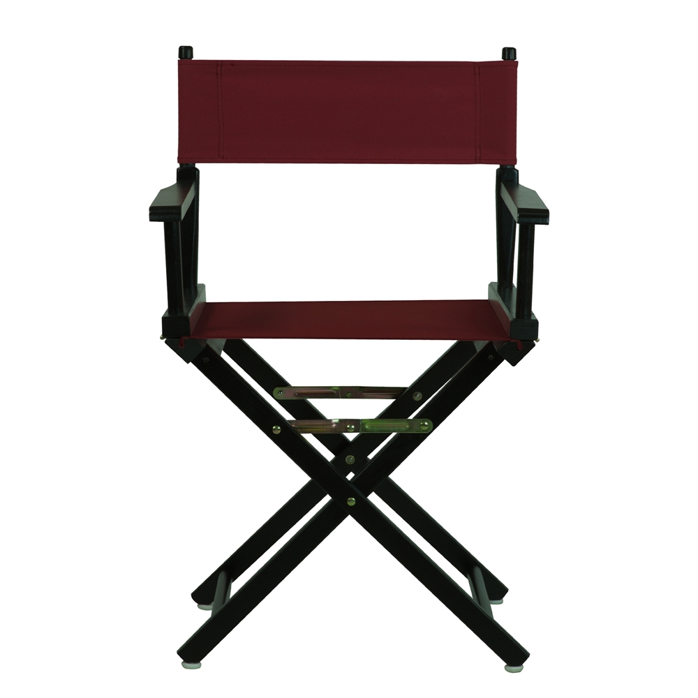 18" Director's Chair Black Frame-Burgundy Canvas. Picture 1