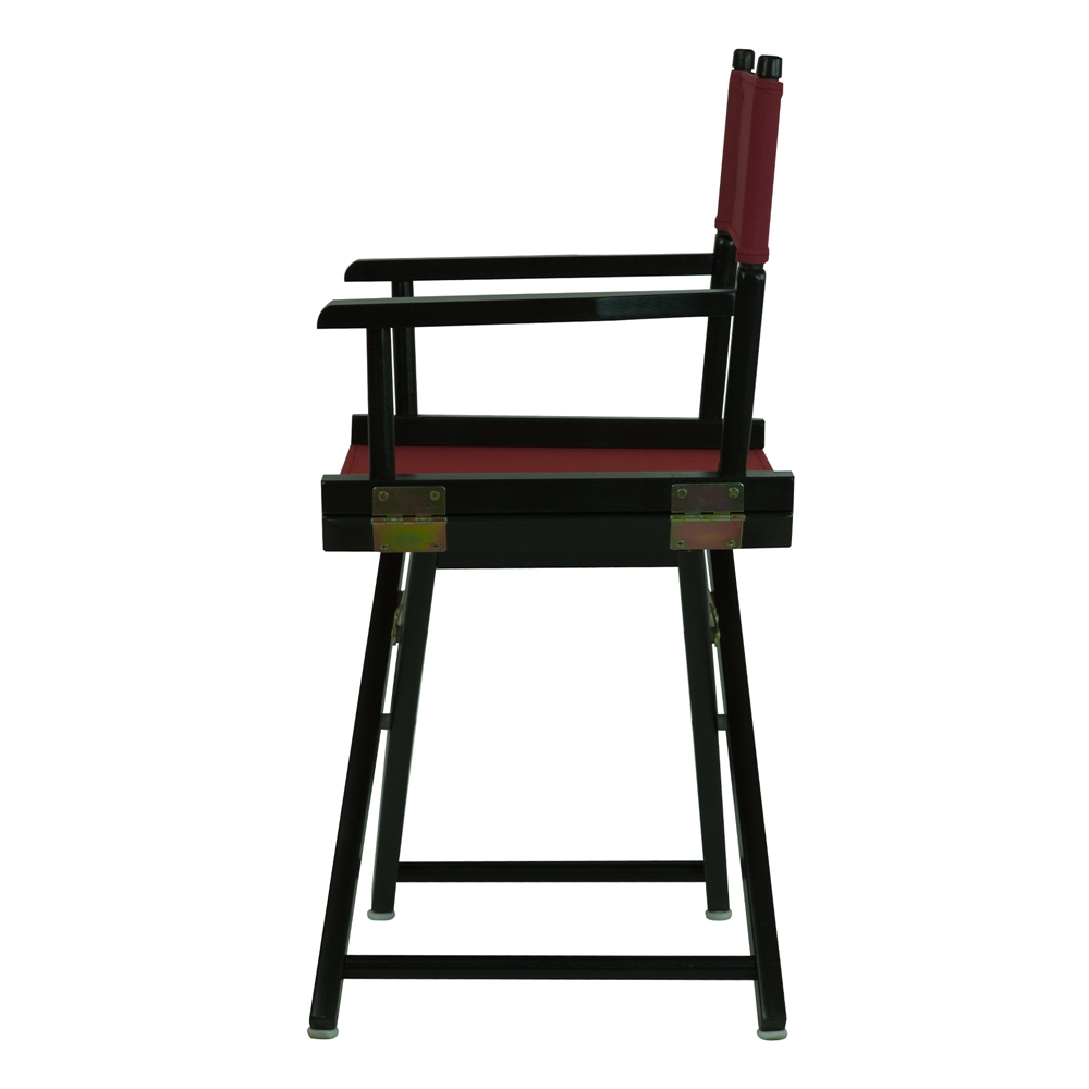 18" Director's Chair Black Frame-Burgundy Canvas. Picture 2