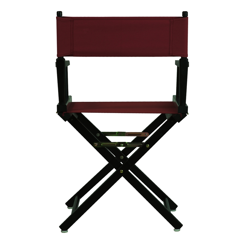 18" Director's Chair Black Frame-Burgundy Canvas. Picture 3