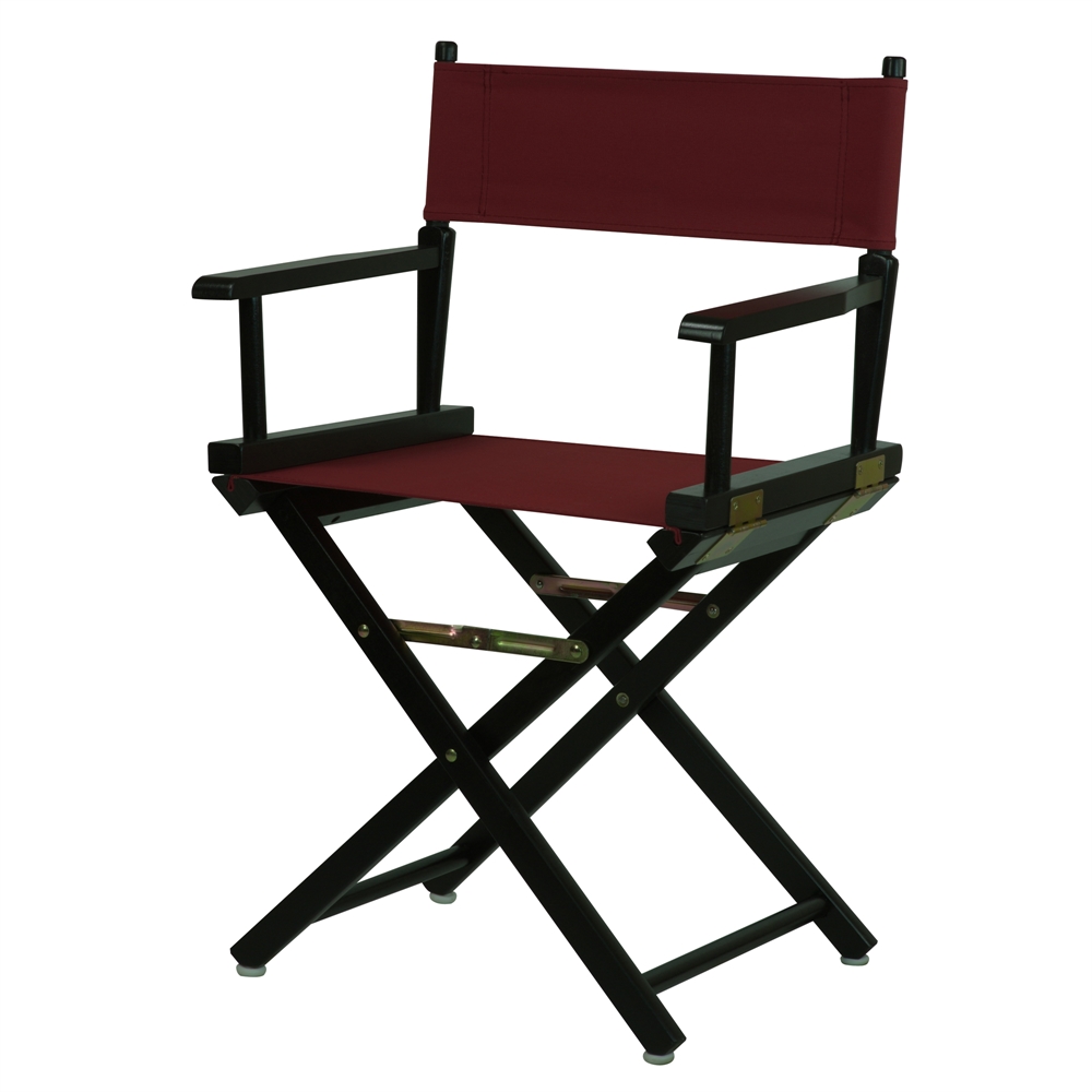 18" Director's Chair Black Frame-Burgundy Canvas. Picture 4