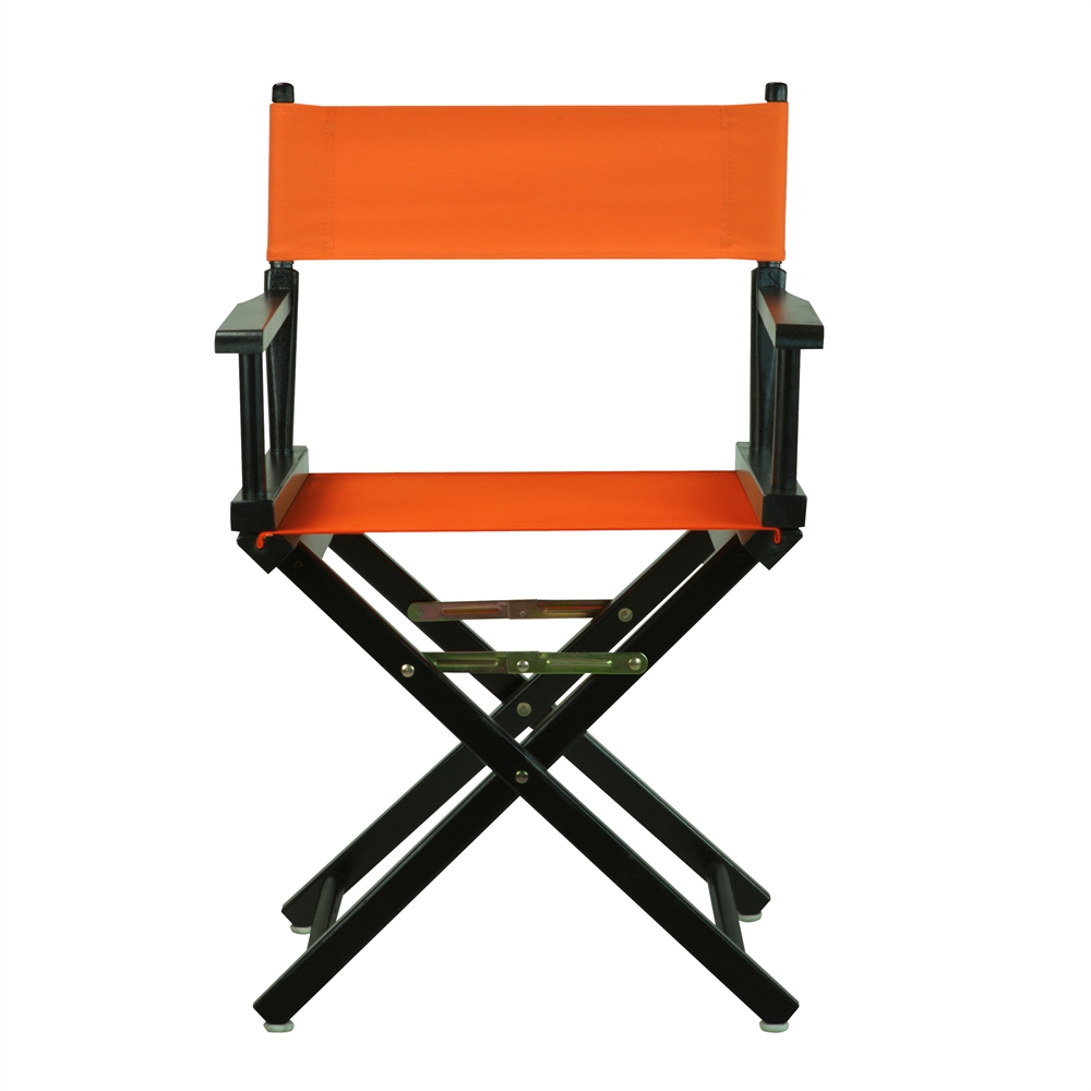 18" Director's Chair Black Frame-Tangerine Canvas. Picture 1