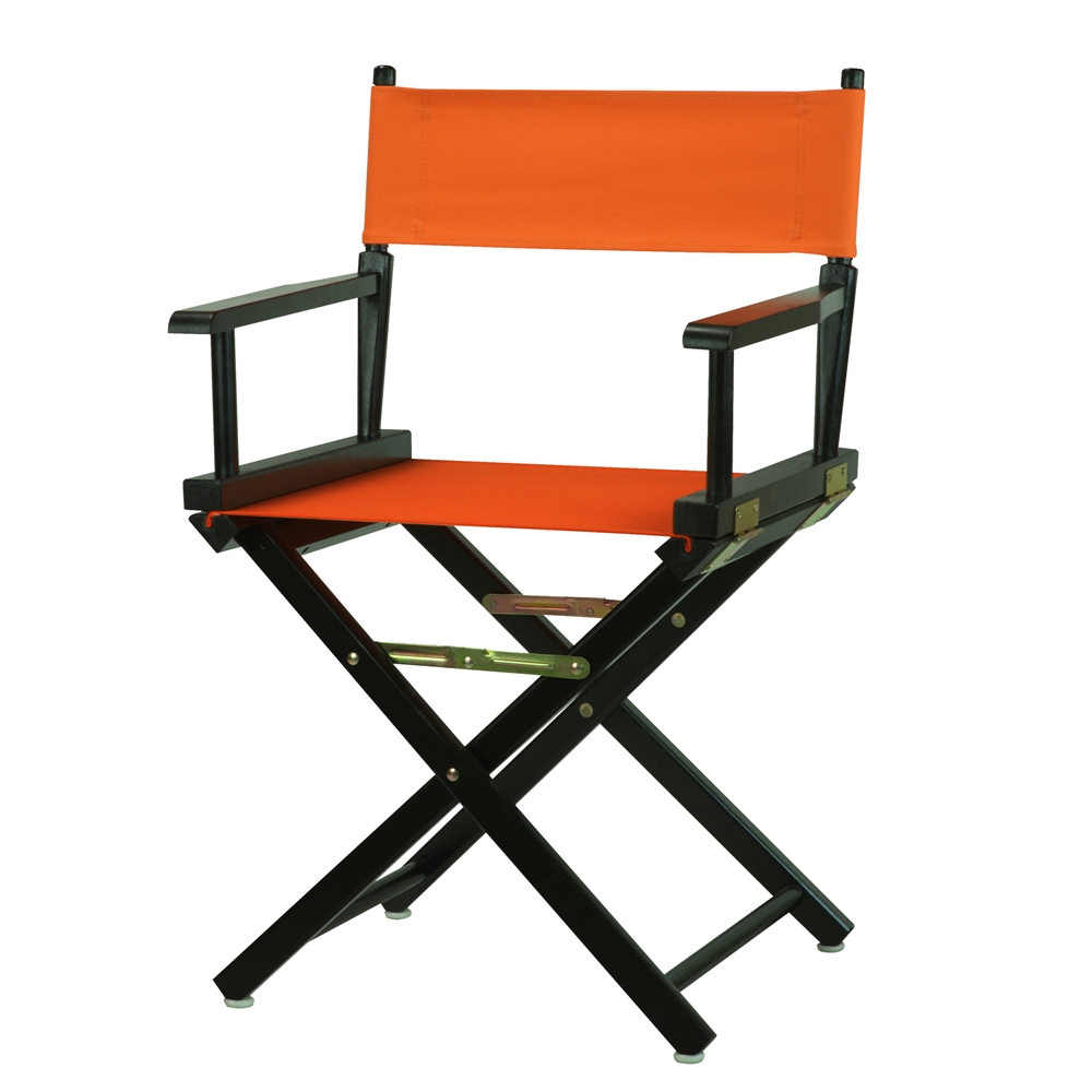 18" Director's Chair Black Frame-Tangerine Canvas. Picture 4