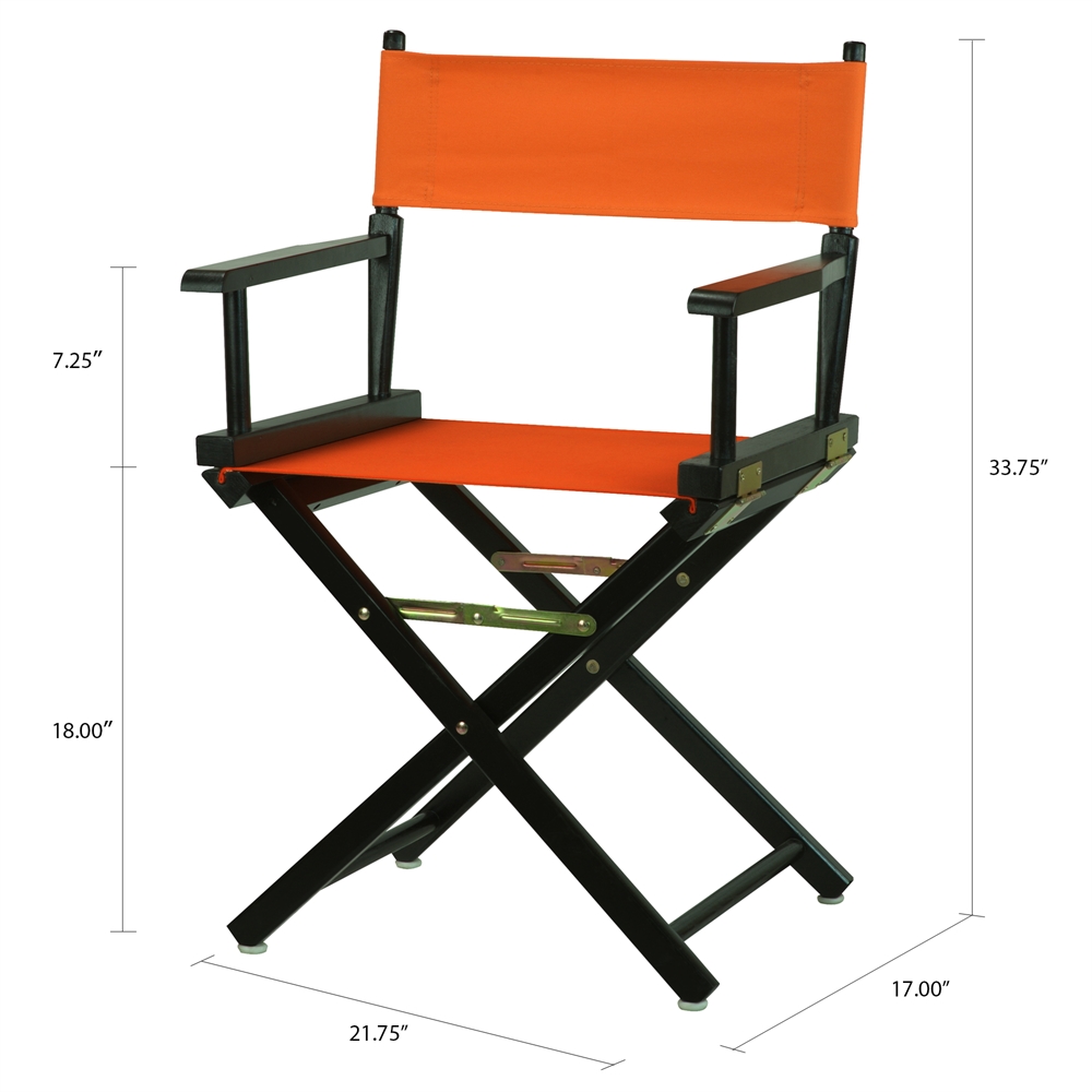 18" Director's Chair Black Frame-Tangerine Canvas. Picture 5