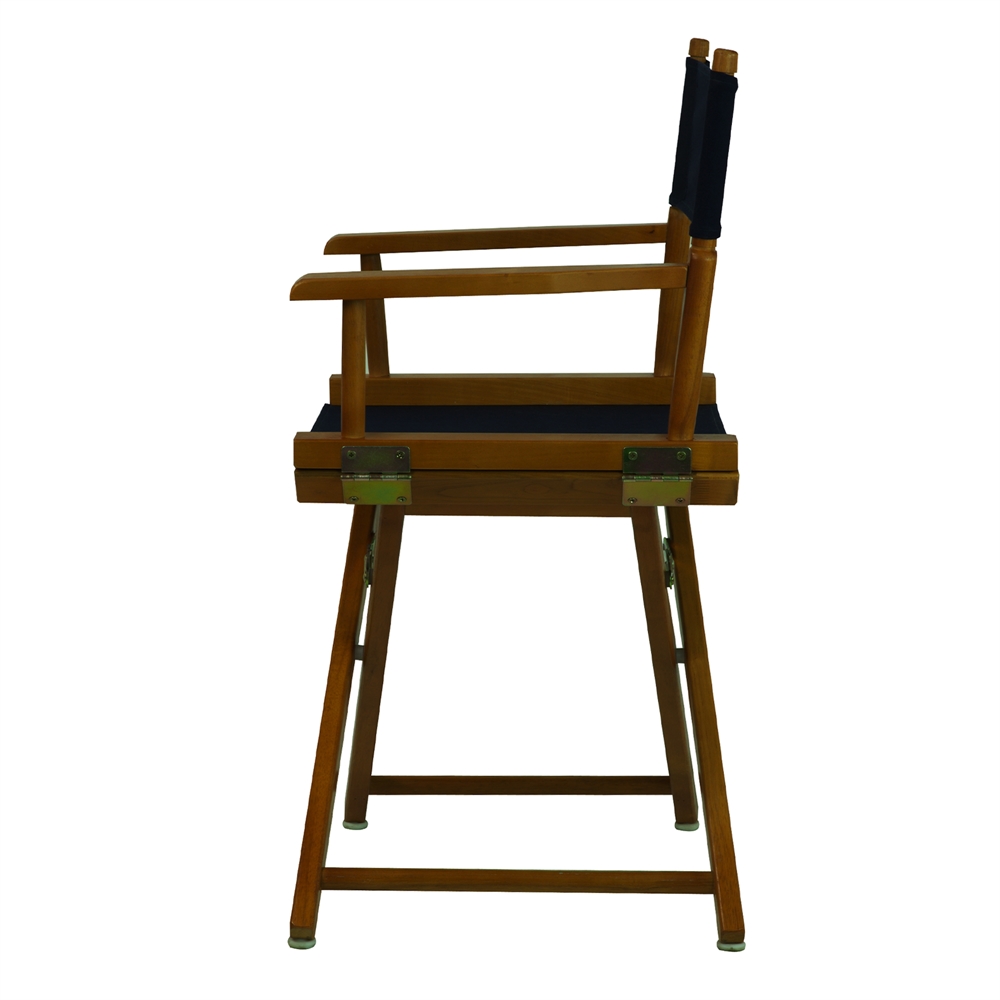 18" Director's Chair Honey Oak Frame-Navy Blue Canvas. Picture 2