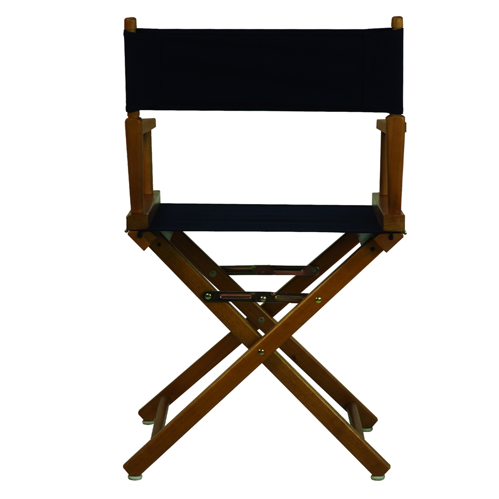 18" Director's Chair Honey Oak Frame-Navy Blue Canvas. Picture 3