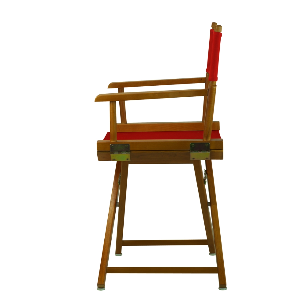 18" Director's Chair Honey Oak Frame-Red Canvas. Picture 2