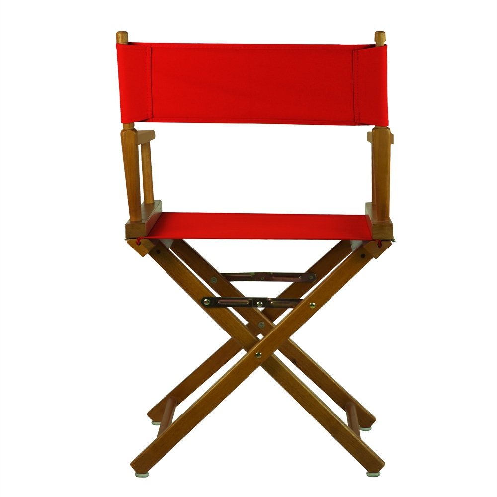 18" Director's Chair Honey Oak Frame-Red Canvas. Picture 3