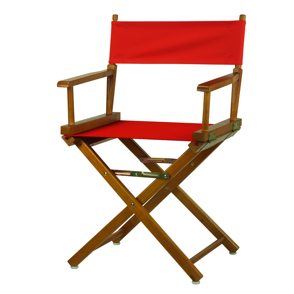 18" Director's Chair Honey Oak Frame-Red Canvas. Picture 4