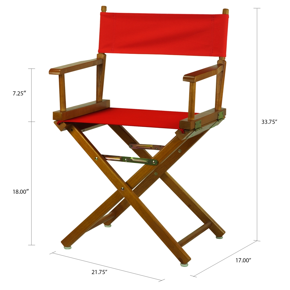18" Director's Chair Honey Oak Frame-Red Canvas. Picture 5