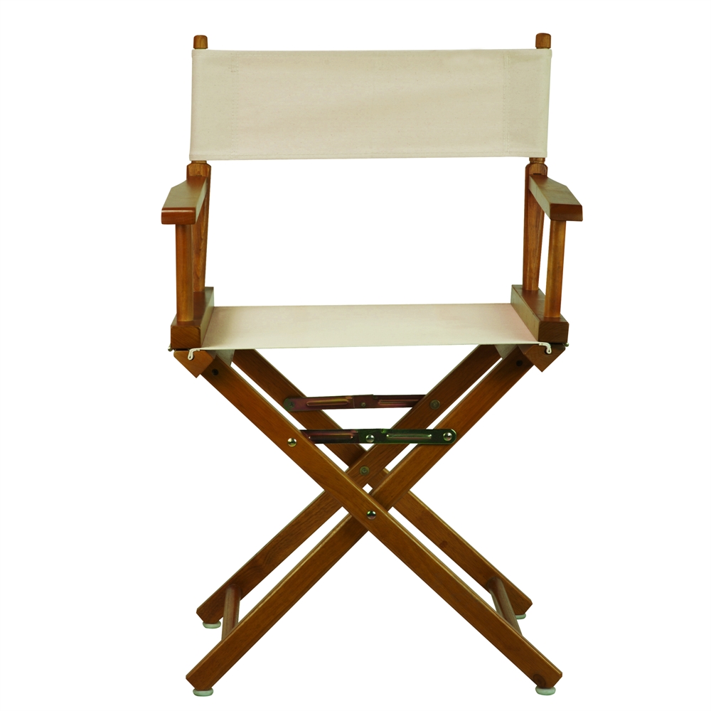 18" Director's Chair Honey Oak Frame-Natural/Wheat Canvas. Picture 1