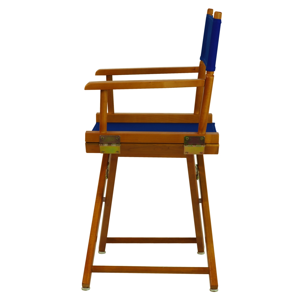 18" Director's Chair Honey Oak Frame-Royal Blue Canvas. Picture 2